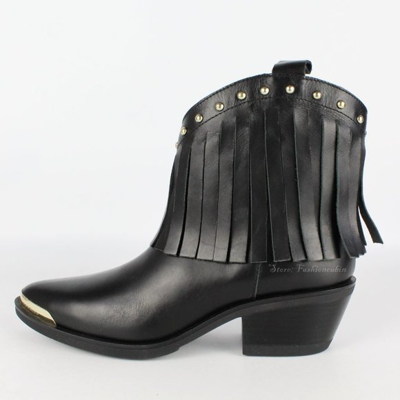 NEW LOVE MOSCHINO Fringe Western Boot - Picture 7 of 15